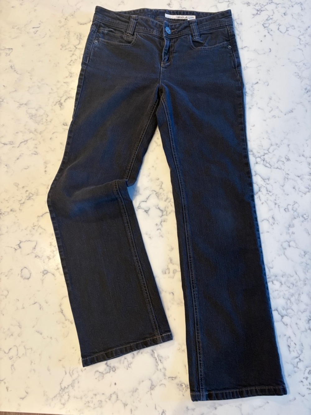 DKNY Women’s Black Stonewashed   Bootcut Jeans with embelished pockets